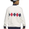Adidas argyle printed half zip white sweatshirt