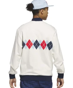 Adidas argyle printed half zip white sweatshirt