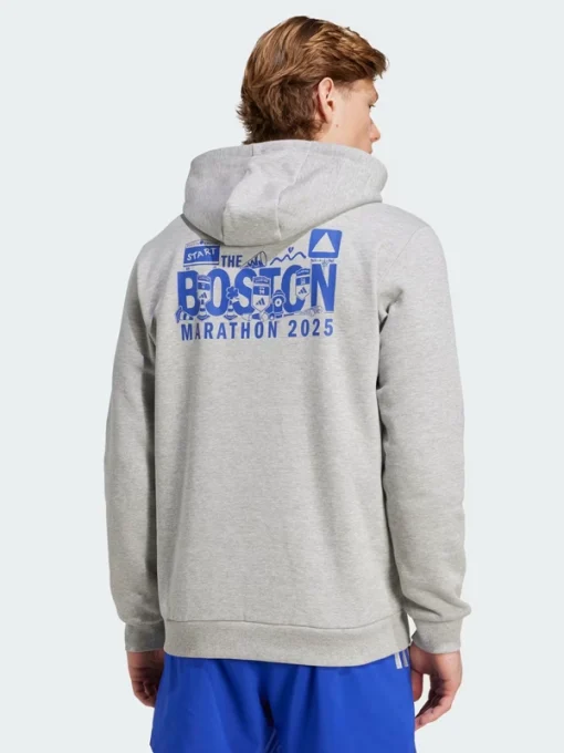 Adidas boston marathon hoodie grey