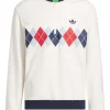 Adidas originals argyle printed 1 4 zip sweatshirt white
