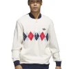 Adidas originals argyle printed half zip sweatshirt white