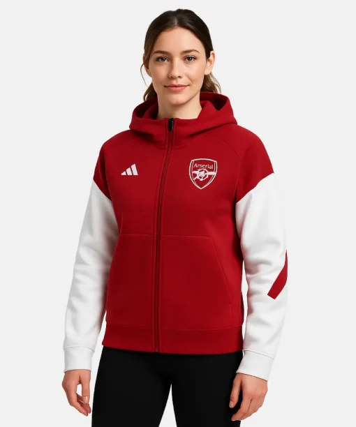 Arsenal adidas 202526 Anthem Full-Zip Jacket – Red