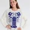Bailey Rose Blue Lobster Heavy Knit Sweater