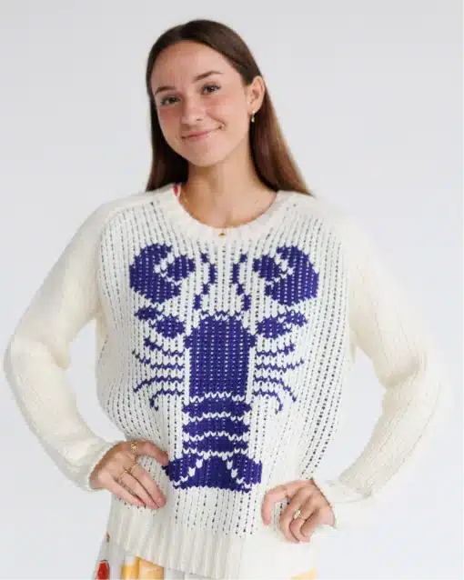 Bailey Rose Blue Lobster Heavy Knit Sweater