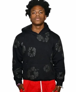Baller league ishowspeed denim tear hoodie black