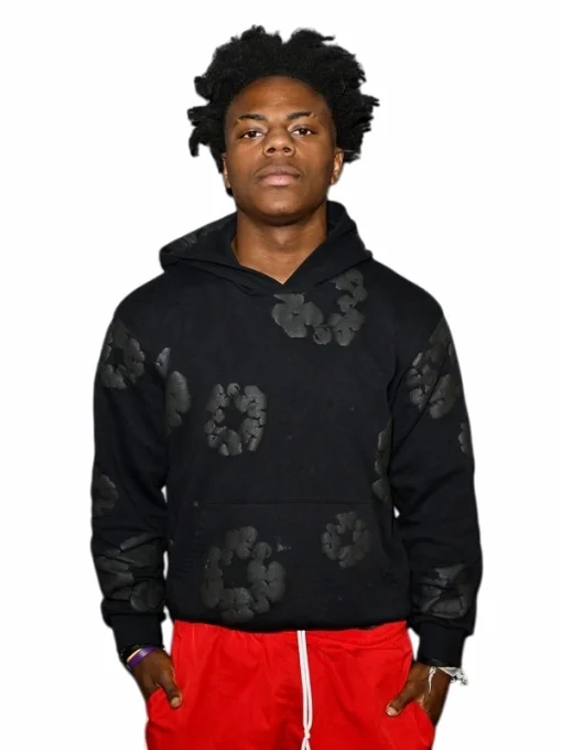 Baller league ishowspeed denim tear hoodie black