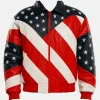 Beyonce Michael Hoban American Flag Leather Jacket