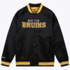 Black Boston Bruins Satin Bomber Jacket