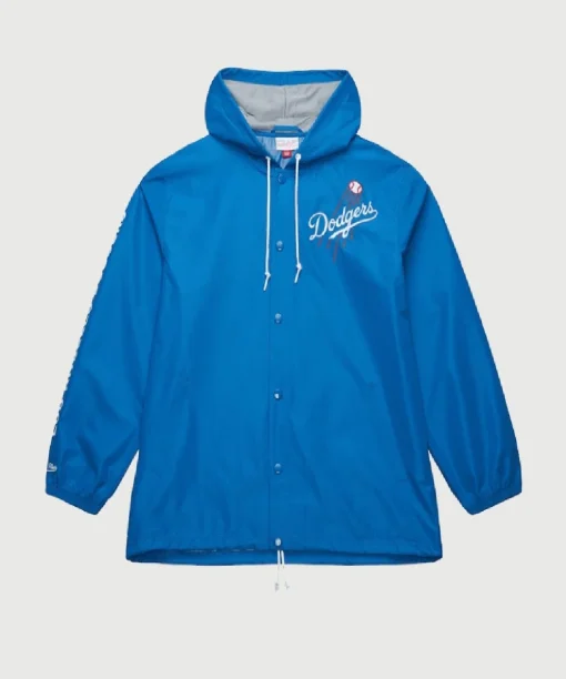 Blue Dodgers Coaches Hooded Windbreaker Jacket Unisex