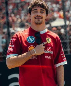 Charles leclerc ferrari drivers t shirt red