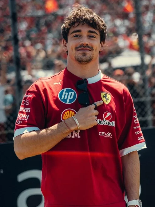 Charles leclerc ferrari drivers t shirt red