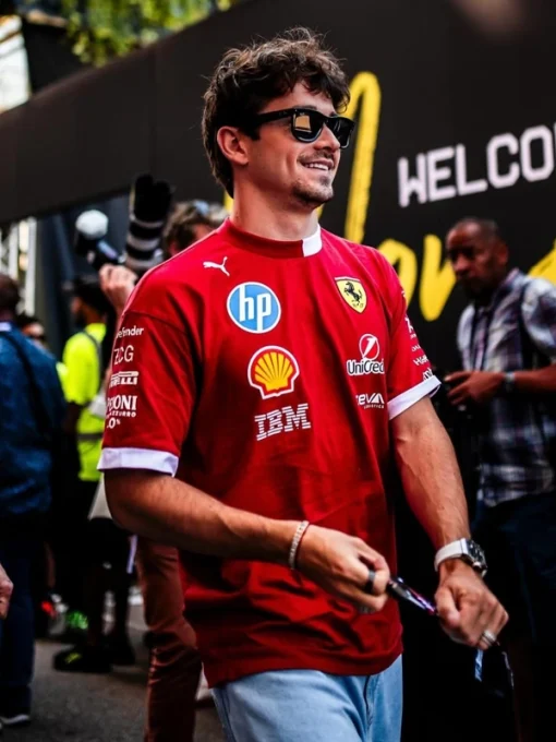 Charles leclerc errari drivers motorsport tee red