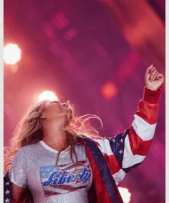 Cowboy Carter Tour Beyonce Michael Hoban American Flag oversized Leather Jacket