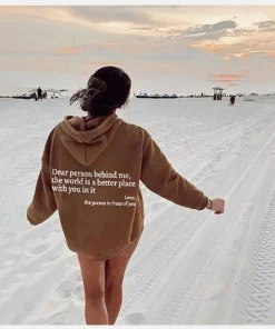 Dear Person Behind Me Hoodie Brown