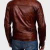 Distressed Brown Casual Men’s Leather Jacket