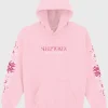 Even in arcadia floral sleep token pink hoodie