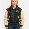 Game Timothee Chalamet Avirex 90s Midnight Sun League Vintage Leather Varsity Jacket