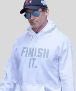 Hugh jackman finish it hoodie white