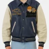 Knicks Game Timothee Chalamet Avirex 90s Midnight Sun League Vintage Leather Bomber Jacket