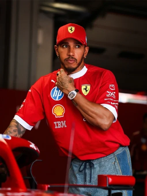 Lewis hamilton scuderia ferrari drivers motorsport tee red