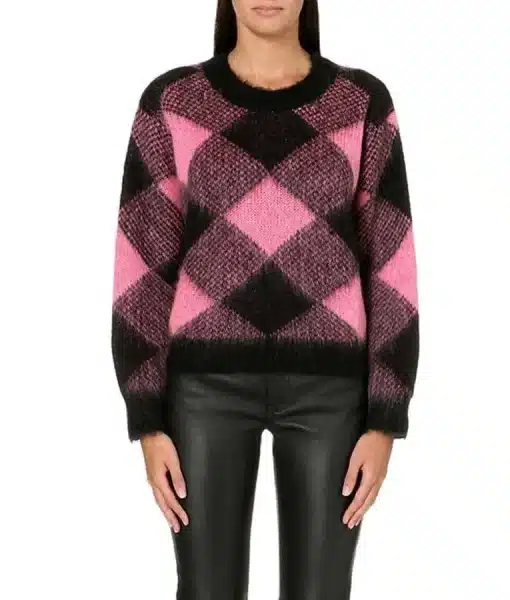 Lily collins emily in paris diamond patterned emily sweater