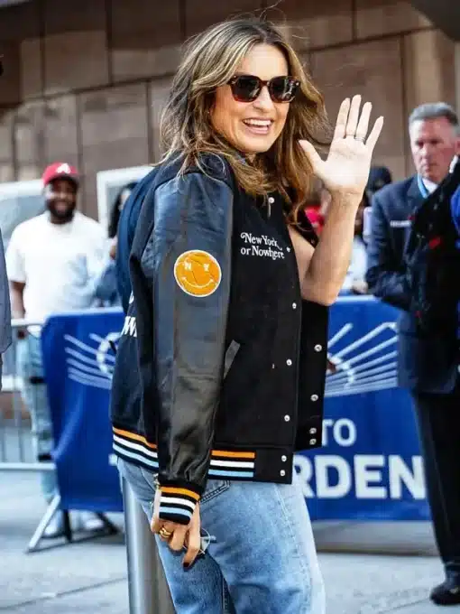 Mariska-Hargitay-Knicks-Varsity-Jacket