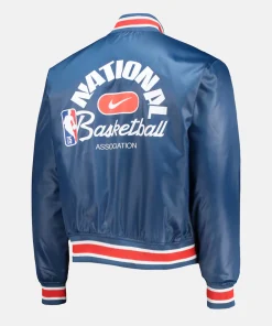 Men NBA Nike Blue 75th Anniversary Courtside Jacket
