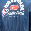 Men's NBA Nike Blue 75th Anniversary Courtside Satin Full-Snap Jacket