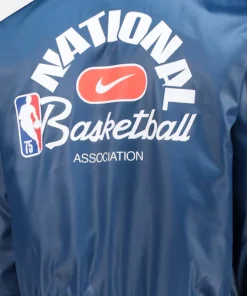 Men's NBA Nike Blue 75th Anniversary Courtside Satin Full-Snap Jacket
