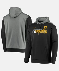 Men's Pittsburgh Pirates Majestic Black Authentic Collection Team Distinction - Pullover Hoodie