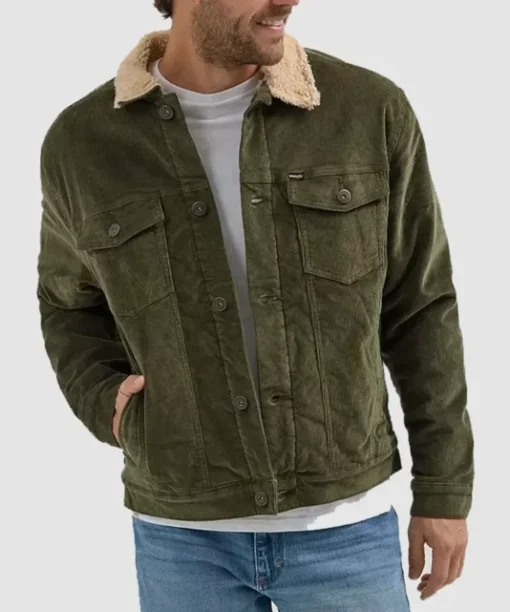 Men's Wrangler Corduroy Trucker Jacket Gren
