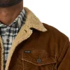 Men's Wrangler® Sherpa Lined Corduroy Trucker Jacket Brown
