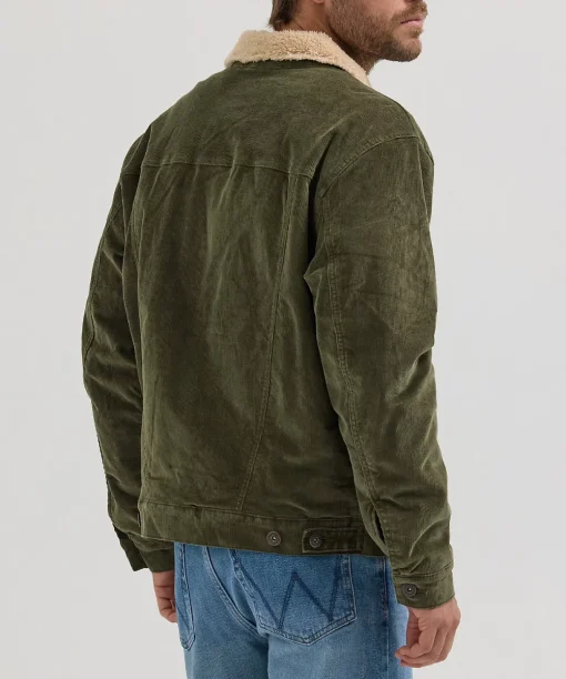 Men's Wrangler® Sherpa Lined Corduroy Trucker Jacket - Green