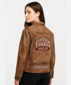 NHSFR 2025 Contestant Brown Leather Jacket women