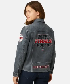 NJHFR 2025 Contestant Distressed Leather Jacket Women