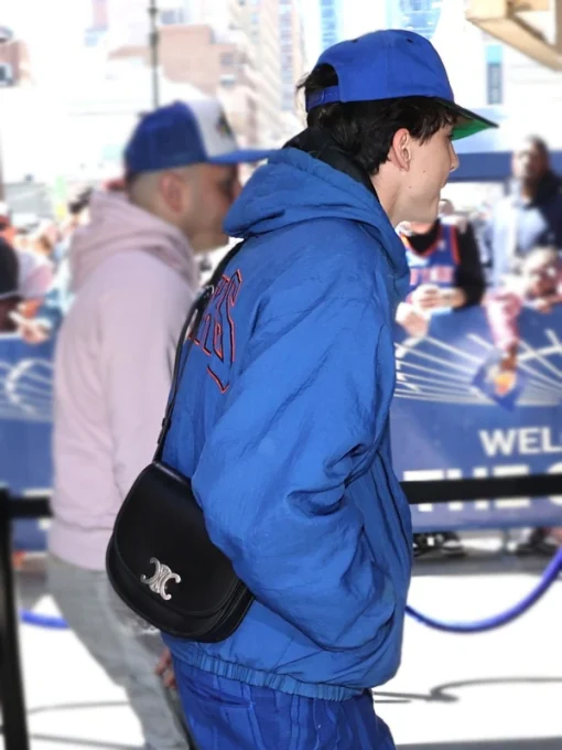 Ny knicks timothee chalamet jacket blue