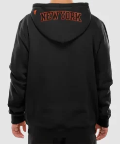 New York Knicks Premium Fleece Black Pullover Hoodie For Men