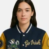 Notre Dame Fighting Irish 2025 National Championship Blue Varsity Jacket women