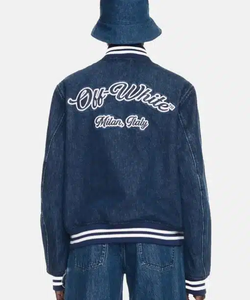 Off-White Milan Itally Ow Full Denim Varsity Jacket