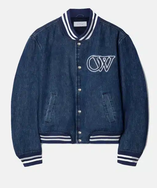 Off-White Ow Full Denim Varsity Jacket