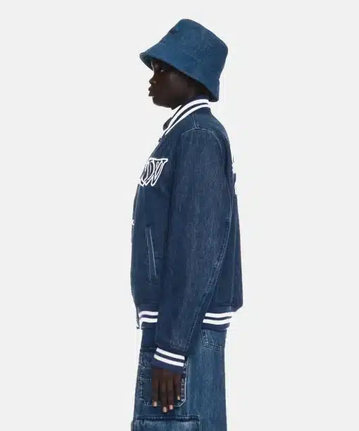 Off-White Ow Full Denim Varsity Jacket women
