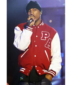 Pharrell Williams Princess Anne High School Letterman Jacket - Red and White