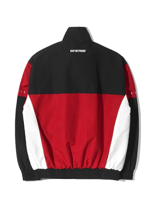 Qt8 garments old track jacket red and black