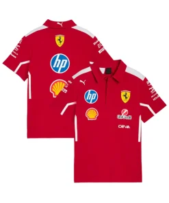 Scuderia ferrari 2025 team polo t shirt red