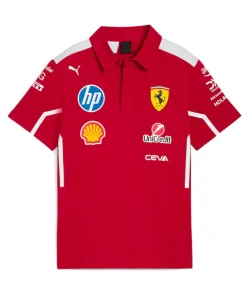 Scuderia ferrari team polo t shirt 2025