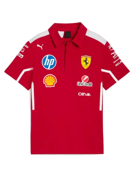 Scuderia ferrari team polo t shirt 2025
