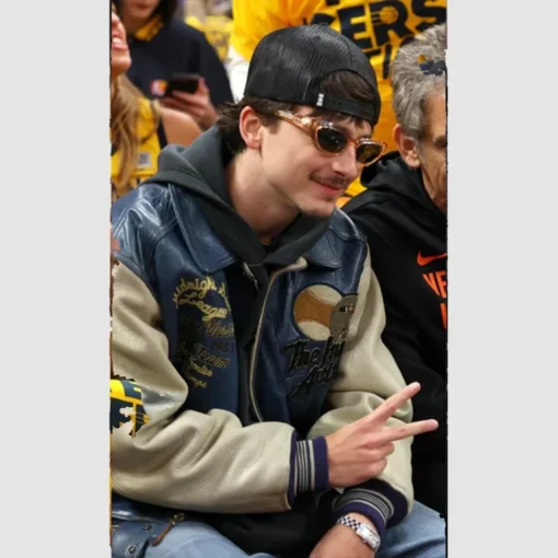 Timothee Chalamet Avirex 90s Midnight Sun League Vintage Leather Bomber Jacket