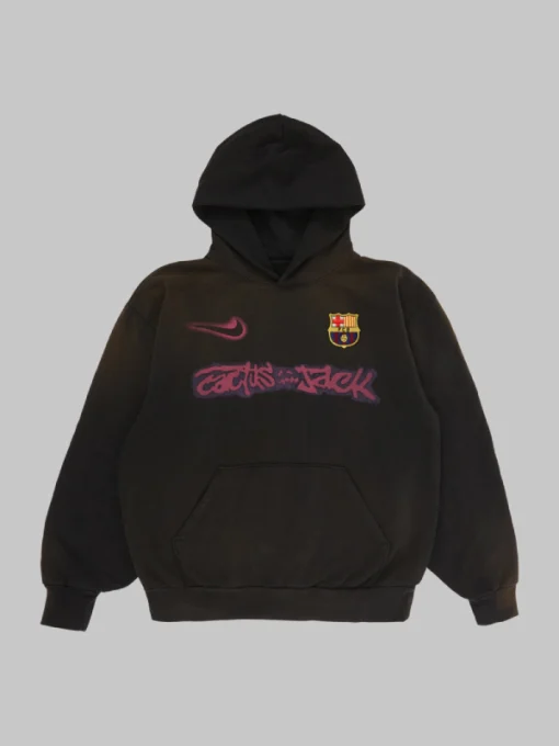 Travis scott barcelona cj x nike x fcb spray logo hoodie