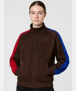 Travis Scott CJ x Nike x FCB BARÇA Retro Zip Anthem Jacket Brown