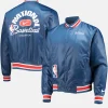 Unisex NBA Nike Blue 75th Anniversary Courtside Satin Full-Snap Jacket